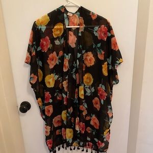 Floral swim coverup